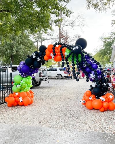 Image of Halloween Party Balloons Decorations, 12Inch 60Pcs Black Orange Purple Green Confetti Balloons for Kids Halloween Birthday Party Decoration