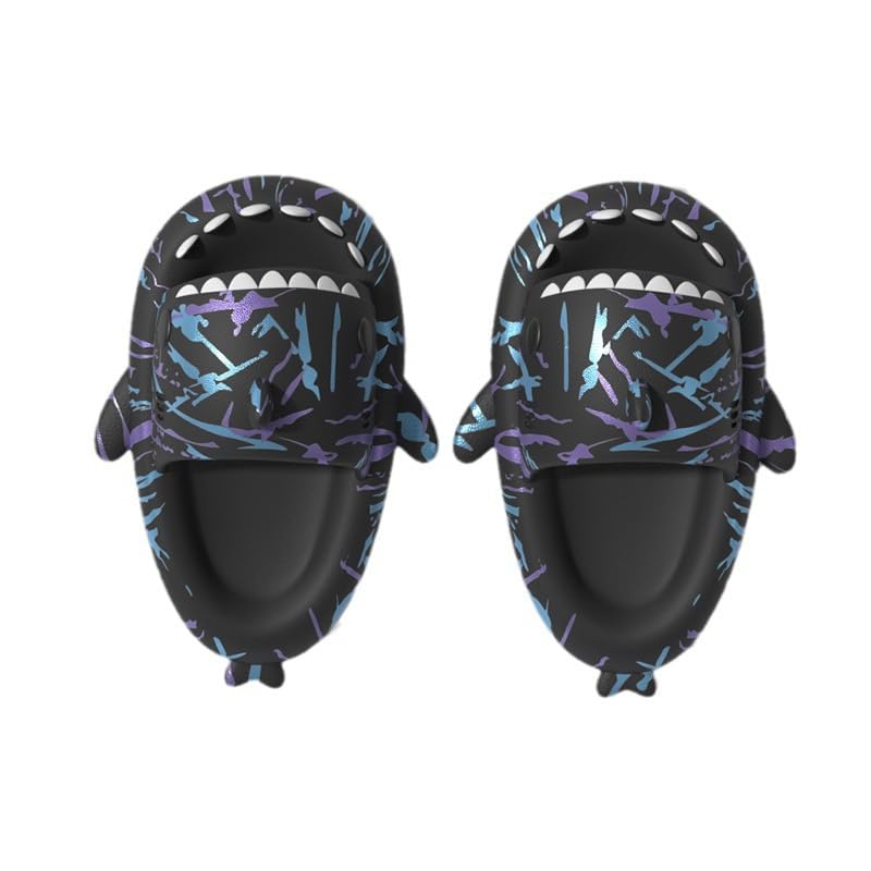 Cyberpunk Cute Cartoon Shark Cloud Slippers for Men & Women,Quick Drying and Fashionable&Comfy Shark Slippers ,Summer Open Toe Slide Sandals Anti-Slip Beach Pool Shower Shoes with Cushioned Thick Sole