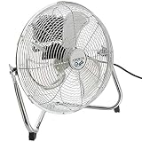 Arebos Ventilador industrial 30 cm - Aspirador de suelo silencioso 120W - Ventilador de suelo - 3 niveles de velocidad - Ángulo de inclinación regulable - Plata