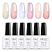 Produktbild Elite99 UV Nagellack Set Büro Nägel Design, 6 Farbe Gel Nail Art Gel French Nägel Geschenk Kit, Gellacke UV Gelnägel Set 10ML 6pcs Kit002