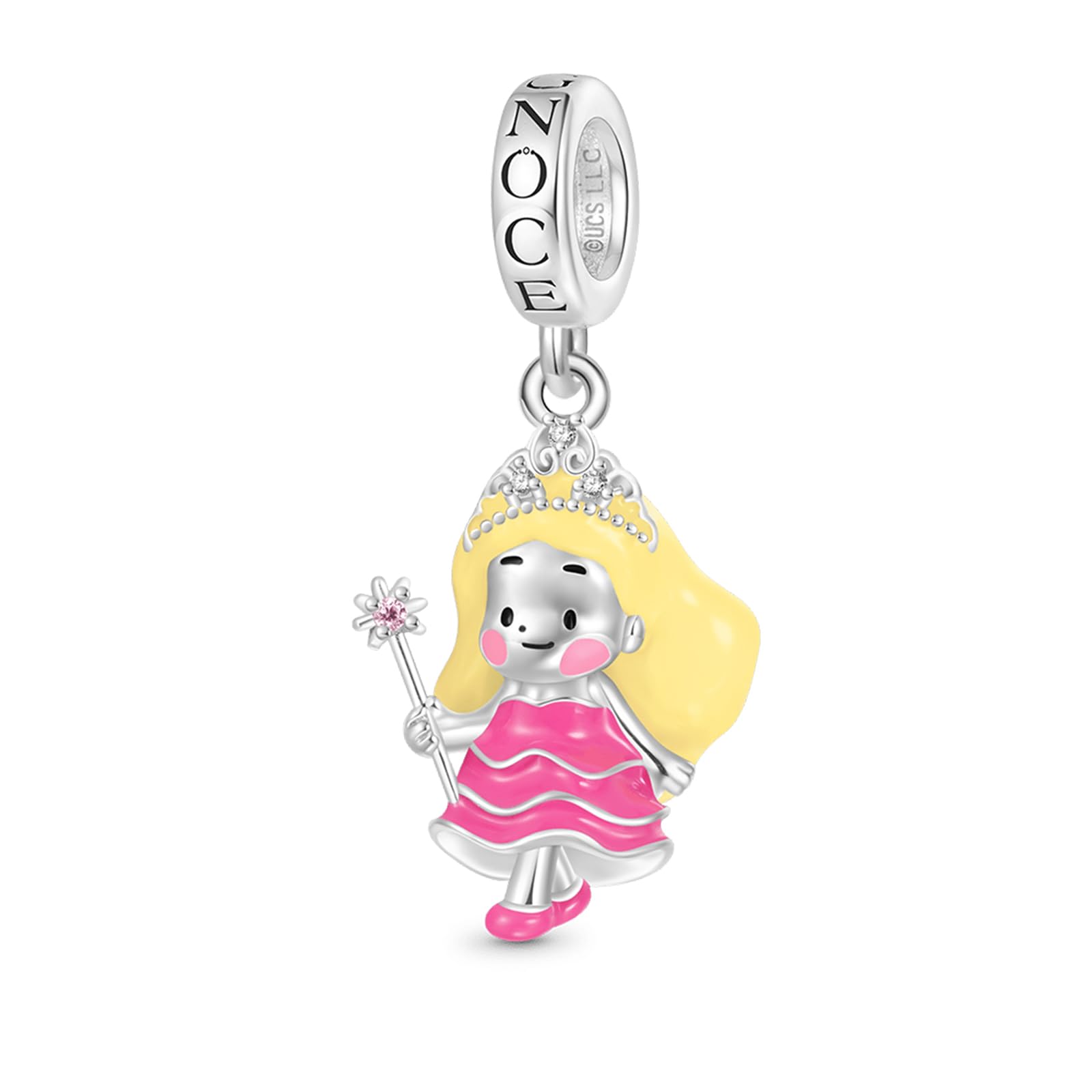 GNOCE Wicked Glinda the Good Witch Pendant Dangle Charm Bracelet for Women, S925 Sterling Silver Dangle Charms for Women Wife, Valentine‘s Day, Mother