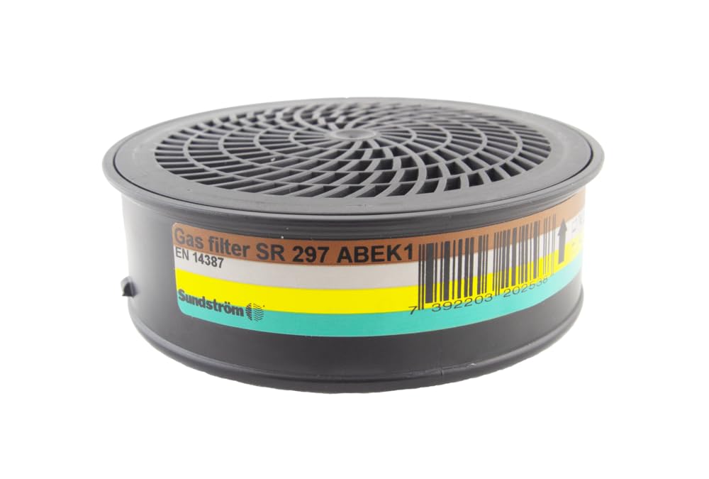 Sundström 3 ST. Filtro De Gas 297 Clase ABEK1 Protección respiratoria contra Gases y vapores orgánicos Incluye amoniaco