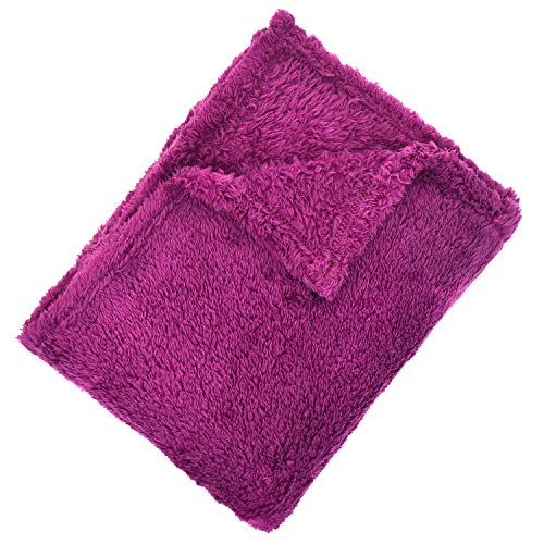 EHC Teddy Fleece Super Soft Warm Fluffy Throw Thermal Sofa Blanket 130 x 170cm - Purple, 130 x 210 x 0.03 cm - Image 3