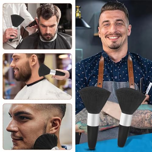 Herramientas de maquillaje y cepillos para barba negros de salón 3