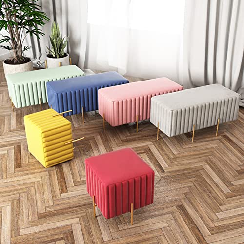 Taburete reposapiés resistente de 40x40x42 cm para sala de estar y dormitorio 5
