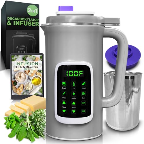 Decarboxylator Infuser Machine, Butter Machine, Oil Infuser, Decarboxylation Decarb Infusion, Botanical Extractor, Butter Maker for Making Butter, Oil, Tincture, Includes Recipes