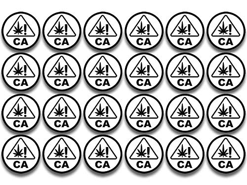 Image of Sheet of 24 1 inch Small: Round CA Cannabis Warning Logo Sticker (California Pot Weed Set Pack)