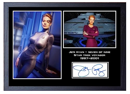 Affiche Star Trek Voyager Jeri Ryan avec cadre cadeau original pour anniversaire de geek