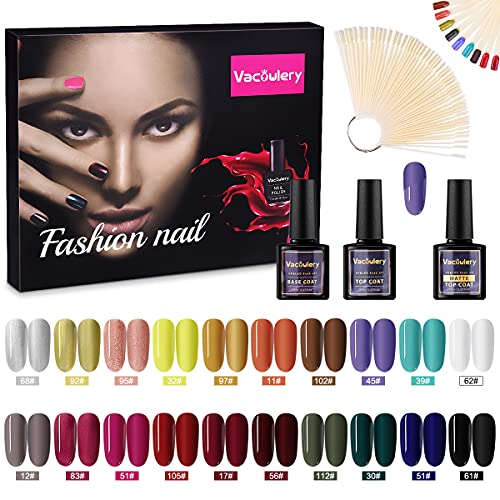 UV Gel Nagellack Set 23 Stück 7.5ml Gel Nail Polish mit Unterlack Überlack Mattem Decklack UV Farbgel für Nailart Salon…