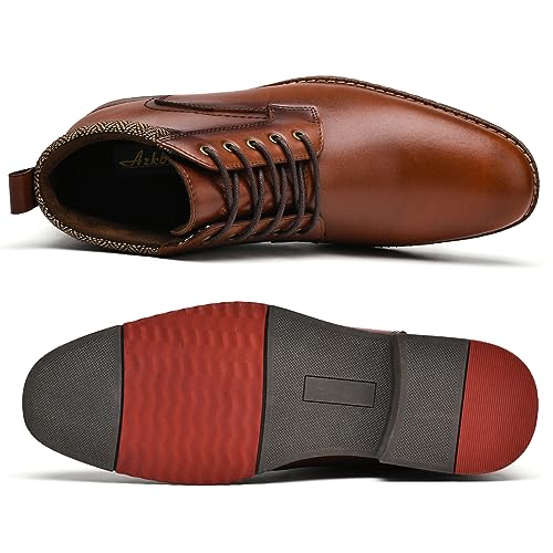 Image of Arkbird Men's Dress Boots Genuine Leather Cap Toe Ankle Boot with Side Zipper for Casual Business Formal Wear