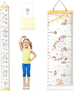 Unicorn Height Chart TAROME Hanging Height Measure Wall Height Chart Removable Canvas Height Measurement with Self-Adhesive Hook for Kids Girls Boys Toddler