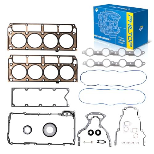 Image of PHILTOP GEN 3 III LS Gasket Kit & LS9 Head Gasket Set for Chevy Silverado 1500 2500 3500 HD /Express /Suburban 1999-2010, GMC Sierra 1500 2500 HD, LS1 LS6 LQ4 LQ9, 4.8L 5.3L 6.0L, OE#12558178 12611384