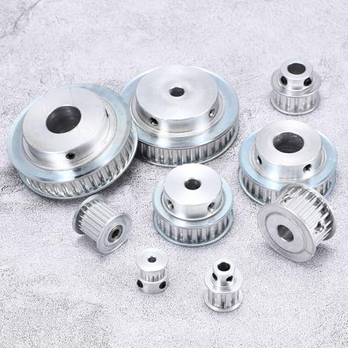 QUARKZMAN 2 Stk Zahnriemenscheibe Aluminium Riemenscheibe 6.35mm Bohrung Pulley Synchronrad 5mm Teilung 16mm Nutenbreite für Zahnriemen CNC Maschine 3D Drucker 20 Zähne