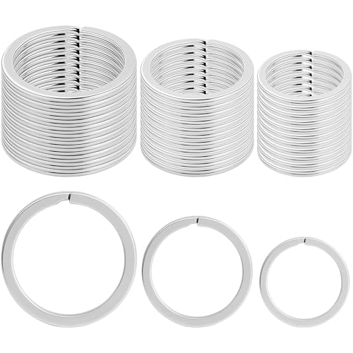 36 pièces porte-clés, 3 tailles de porte-clé plats (20mm, 25mm, 30mm), anneau de clé ronds en métal, pour clés, pendentifs, clés usb, portefeuilles,...
