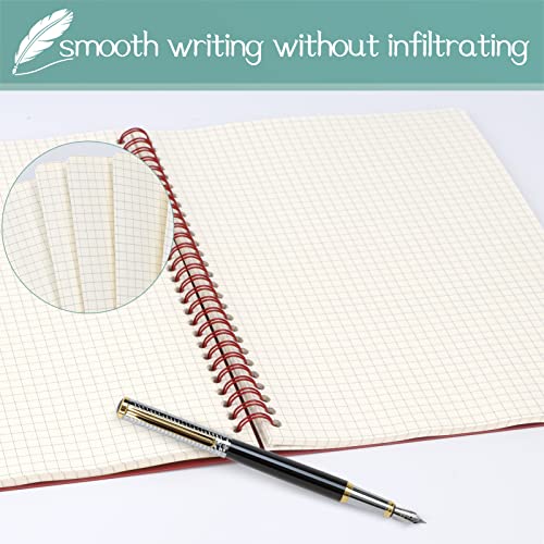 Toplive B5 Squared Grid Spiral Notebook, 2 Pack 9.9"X6.8" Pp Hardcover Notebook Graph Ruled Journal Notebook 80 Sheets / 160 Pages For Student Office School Supplies #TOP4