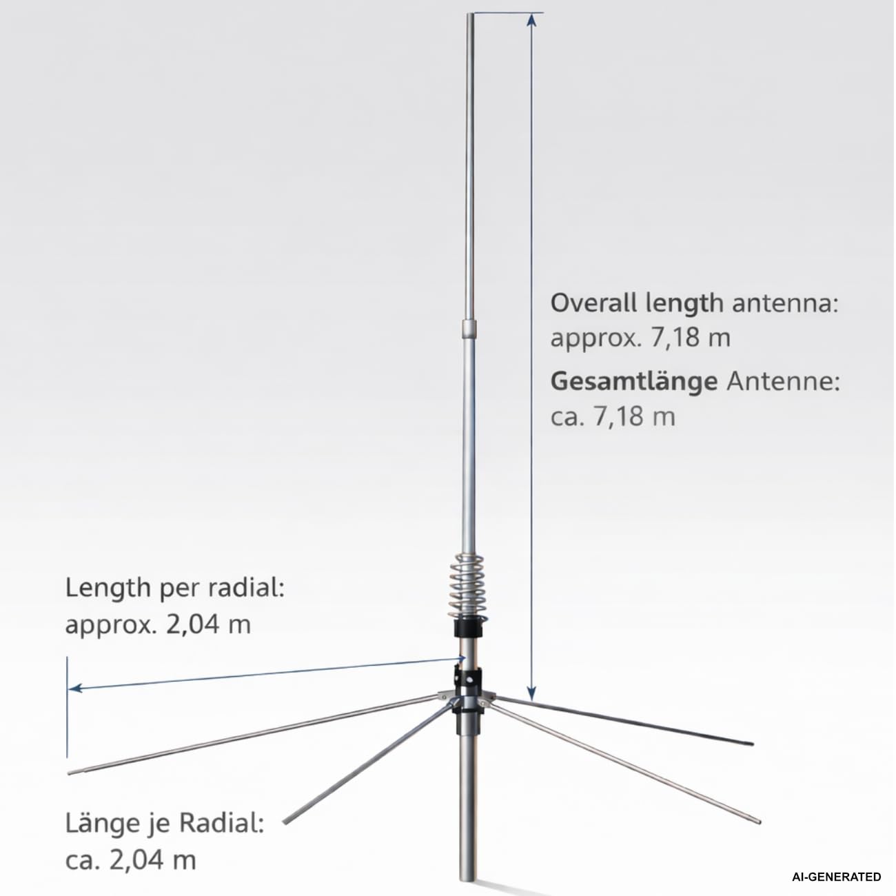 Sirio Monsoon 5/8, tarable en la base 26-30 MHz, 3000 W (CW)