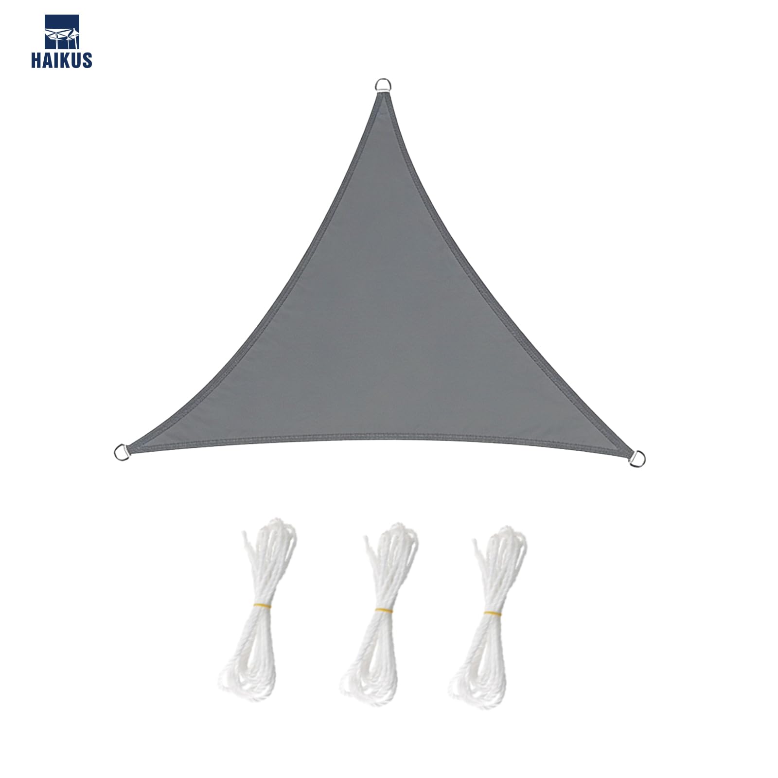 HAIKUS Voile d'ombrage Imperméable Triangulaire 5x5x5m, Toile Ombrage PES Résistant à l'eau, Filet dombrage Triangle 5m Résistant 98% Protection Rayons UV pour Patio Extérieur, Gris Graphite 5x5x5