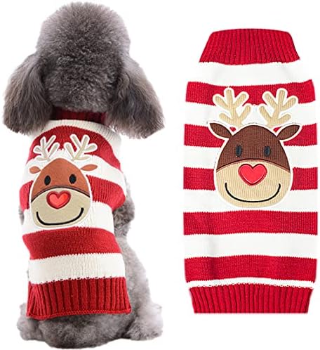ABRRLO Dog Christmas Jumper Outfits Blue Snowman Ugly Xmas Pet Sweater Puppy Cat Holiday Costume New Year Clothes Gift for Small Medium Large Dogs (Blue Snowman,XS)