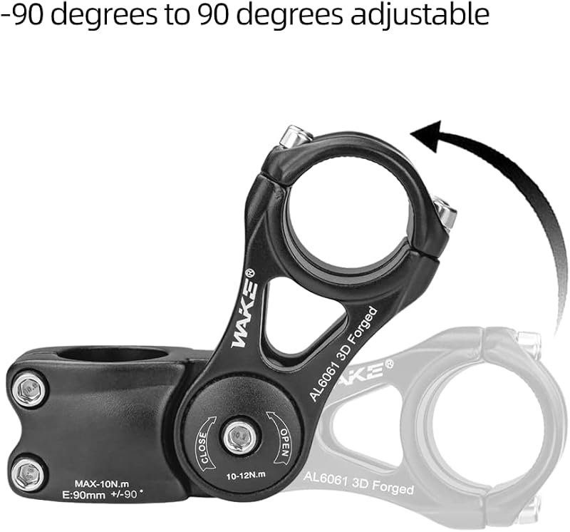 CYSKY Kerékpár Váll 31.8/25.4mm Állítható ±90° MTB Stem Riser