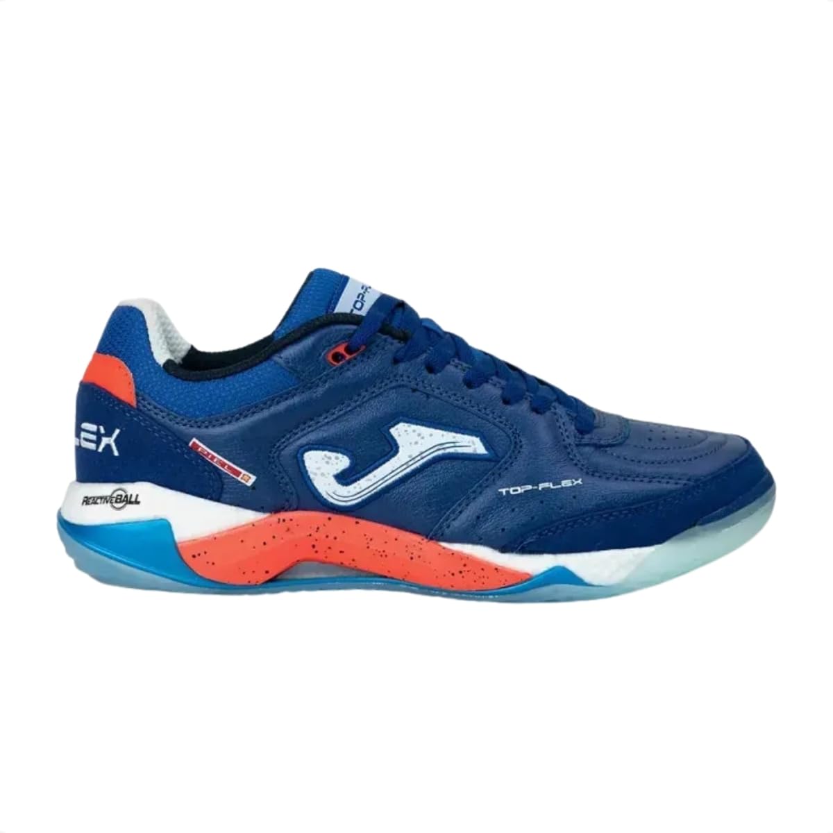 Joma Top Flex Plus+ Rebound, Chuteira Futsal Couro Natural, Azul e