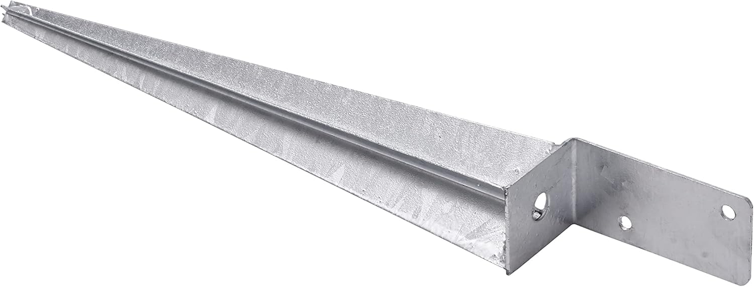 16x Support de poteau universel à encastrer L, Support de poteau en acier galvanisé à chaud Manchon de sol articulé pour poteaux Ancrage de poteau en acier Argenté (16, 70x600)