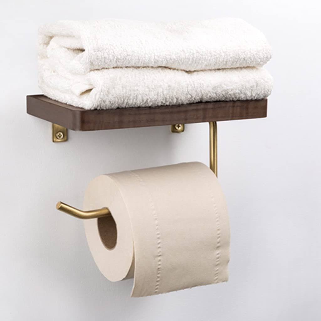 NEECS Portarotolo Moderno con mensola portarotolo a Parete, Dispenser per Rotoli di Carta igienica, Metallo Robusto
