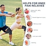 BESKEY Knee Support (Pair) Anti Slip Knee Brace Elastic Breathable Knee Compression Sleeve Help Joint Pain Relief for Arthritic Sufferer and Recovery from Injuries Fit for Sports (L, Black) - Image 3