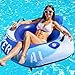 WERNNSAI 52” Heavy Duty River Tube with Canvas Cover Large Pool Floats Adults Hexagon Inflatable Water Tubes Tubing River Raft Lounge Chair with Cup Holders Backrest Grab Handles