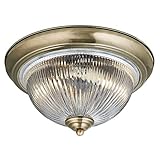 Searchlight American Diner Flush Fitting Ceiling Light Antique Brass Finish 4370