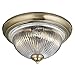 Price comparison product image Searchlight American Diner Flush Fitting Ceiling Light Antique Brass Finish 4370