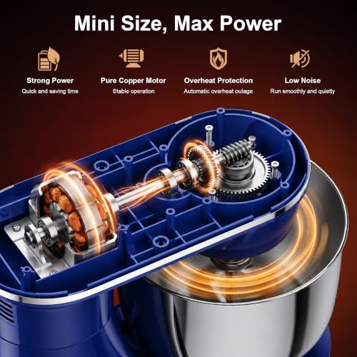 Image of Honinst 4QT Electric Stand Mixer, 10-Speed Tilt-Head Compact Kitchen Mixer