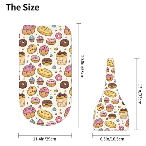 Image of Kawaii Cookies Doughnut Newborn Swaddle Blankets Hat Sets Soft Baby Receiving Blanket Swaddle Sack For Baby Shower Infant Boy Girl Gift