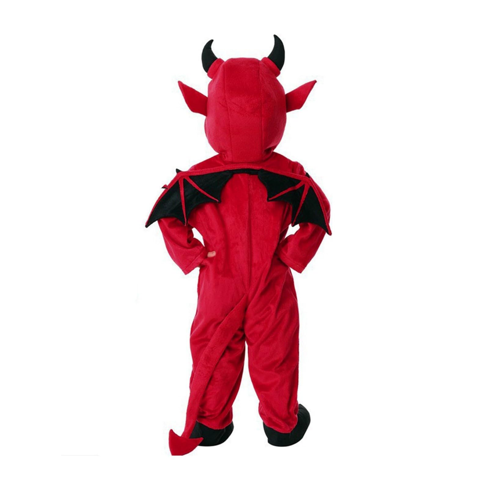 Costume de Petit Diable Bébé - Inclut Ailes, Cagoule, Queue et Combinaison - Costumes de Cosplay pour Halloween et Fêtes Costumées - Idéal pour Enfants