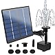 Solar Teichpumpe, Solar Springbrunnen 7V, 1.5W Wasserpumpe Solarpumpe mit 6 Fontänenstile, Garten Springbrunnenpumpe, Schwimmender Fontäne Pumpe für Wasserspiel VogelBad Fisch-Behälter, 160 L/H