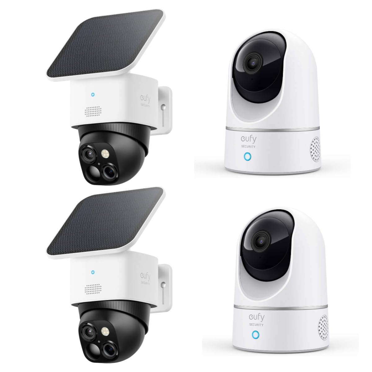 eufy Security SoloCam S340 2 Pack with eufy Indoor cam E220 2 Pack