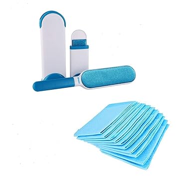 Combo Pack of Pet Hair, Dust, Lint Remover for Clothing & Furniture pet - Reusable, Remover,Dog cat Hair Remove and Pet Potty and Pee Pads with Quick Drying Surface Suitable for Small/Large