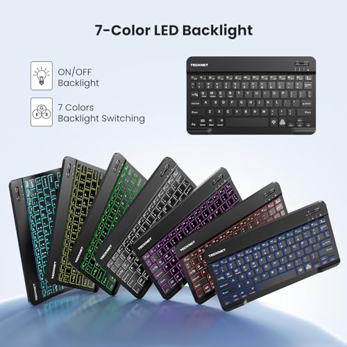 Teclado Bluetooth alemán recargable con iluminación LED para iPad y Android 2