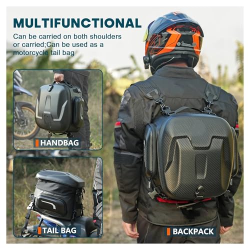 Bolsas Asiento Motocicleta 34L Impermeable Mochila Concha Dura 2