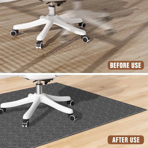KMAT Office Chair Mat 45x53in Heavy Duty Hardwood Tile Floor Protector Floor Mat Computer - image 7