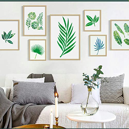 Rolin Roly 9PCS Tropical Leaf Stencils Areca Palm Leaf Stencil Monstera Tree Leaves Templates Fern Botanical Template for Painting Canvas Fabric Paper Wood Wall Decor - Image 2