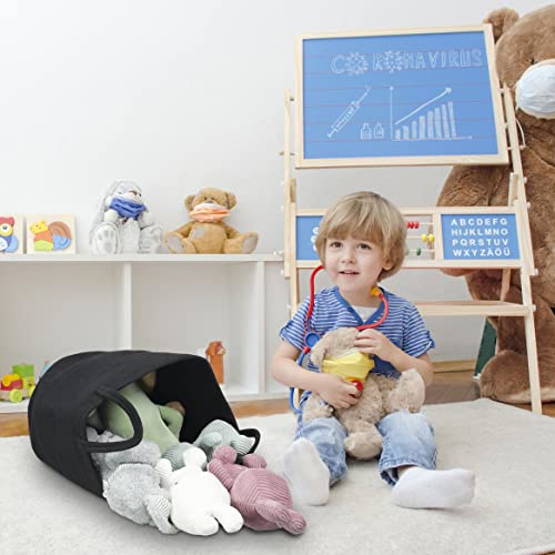 Image of XUANGUO Black Cotton Rope Laundry Basket Hamper for Clothes Large