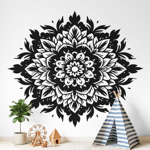 Papel pintado simétrico de fieltro, diseño de mandala, para dormitorio, diseño de líneas, flores, salón, habitación infantil, decoración de pared, 400 x 280 cm