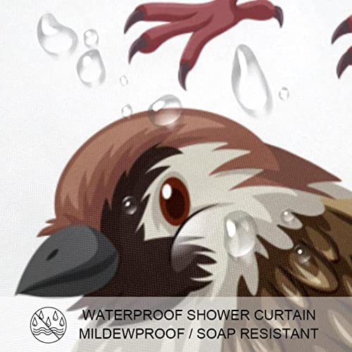 Rideau de douche oiseau 168x183 cm imperméable avec ses 12 crochets - 4