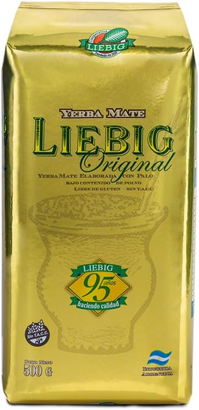 Yerba Mate Liebig 500g – 1 Pack, Loose Leaf Mate Tea from Argentina, Natural Energy Drink, Coffee Alternative, Hot or Cold Infusion
