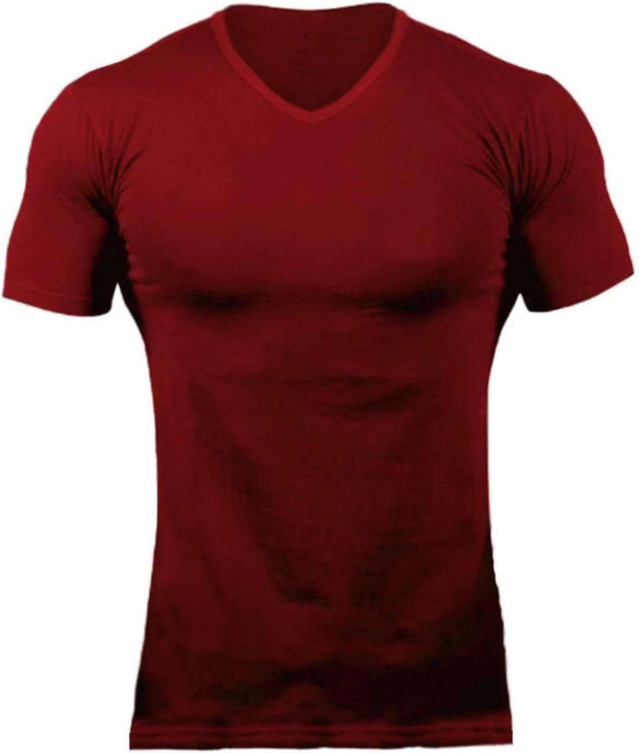 ZUEVI Men's Workout T Shirts Slim Fit Athletic Bodybuilding T-Shirts Muscle Short Sleeve V Neck Tees - Image 3