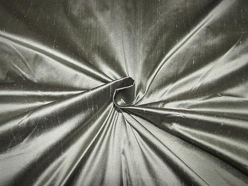 Dupionseide DUP271 100prozent Seide, staubige graue Farbe, 137,2 cm breit, 32 Momme