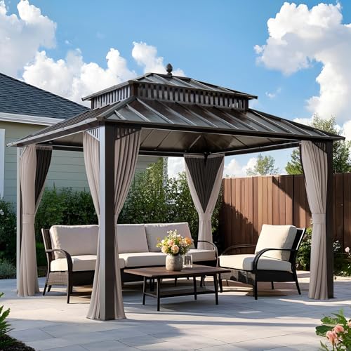 Sunjoy L-GZ801P Aluminum Steel Gazebo