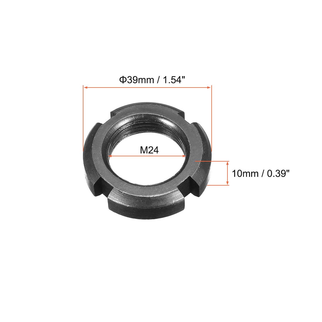 sourcing map M24x1.5mm Écrous ronds quatre fentes retenue 2 Pcs