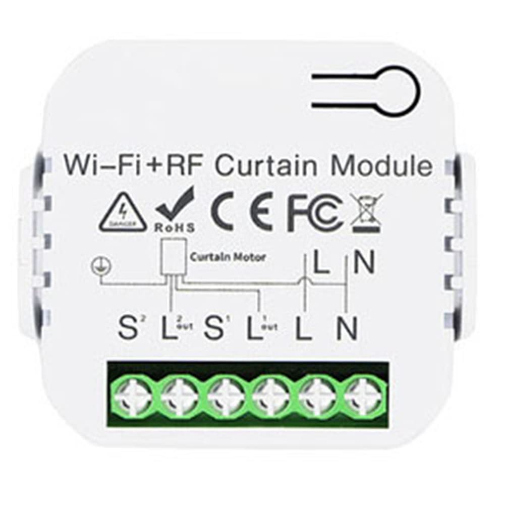 Tuya Smart Life Interrupteur de rideau aveugle WiFi 433 MHz avec télécommande pour commande électrique de volet roulant, 2RC 1RE