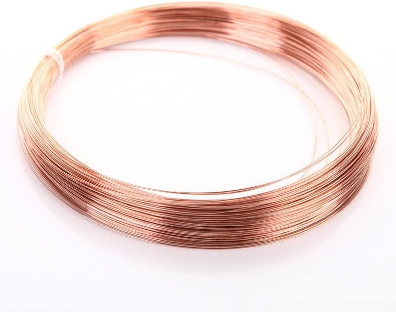 Konsilsa Copper Wire, Red Copper Wire Conductive Copper Wire Pure Copper Wire (Color : Brass, Size : 0.6mm*10M)